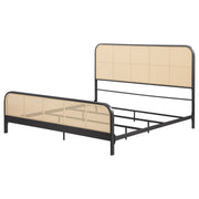 Cama de metal con estructura de caña abierta Lanewood, color negro