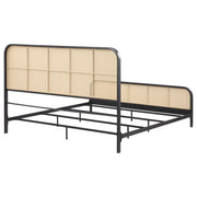 Cama de metal con estructura de caña abierta Lanewood, color negro