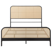 Cama de metal con estructura de caña abierta Lanewood, color negro