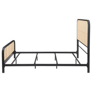 Cama de metal con estructura de caña abierta Lanewood, color negro