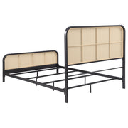 Cama de metal con estructura de caña abierta Lanewood, color negro