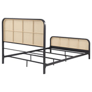 Cama de metal con estructura de caña abierta Lanewood, color negro