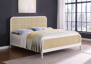 Cama de metal con estructura de caña abierta Lanewood, color negro