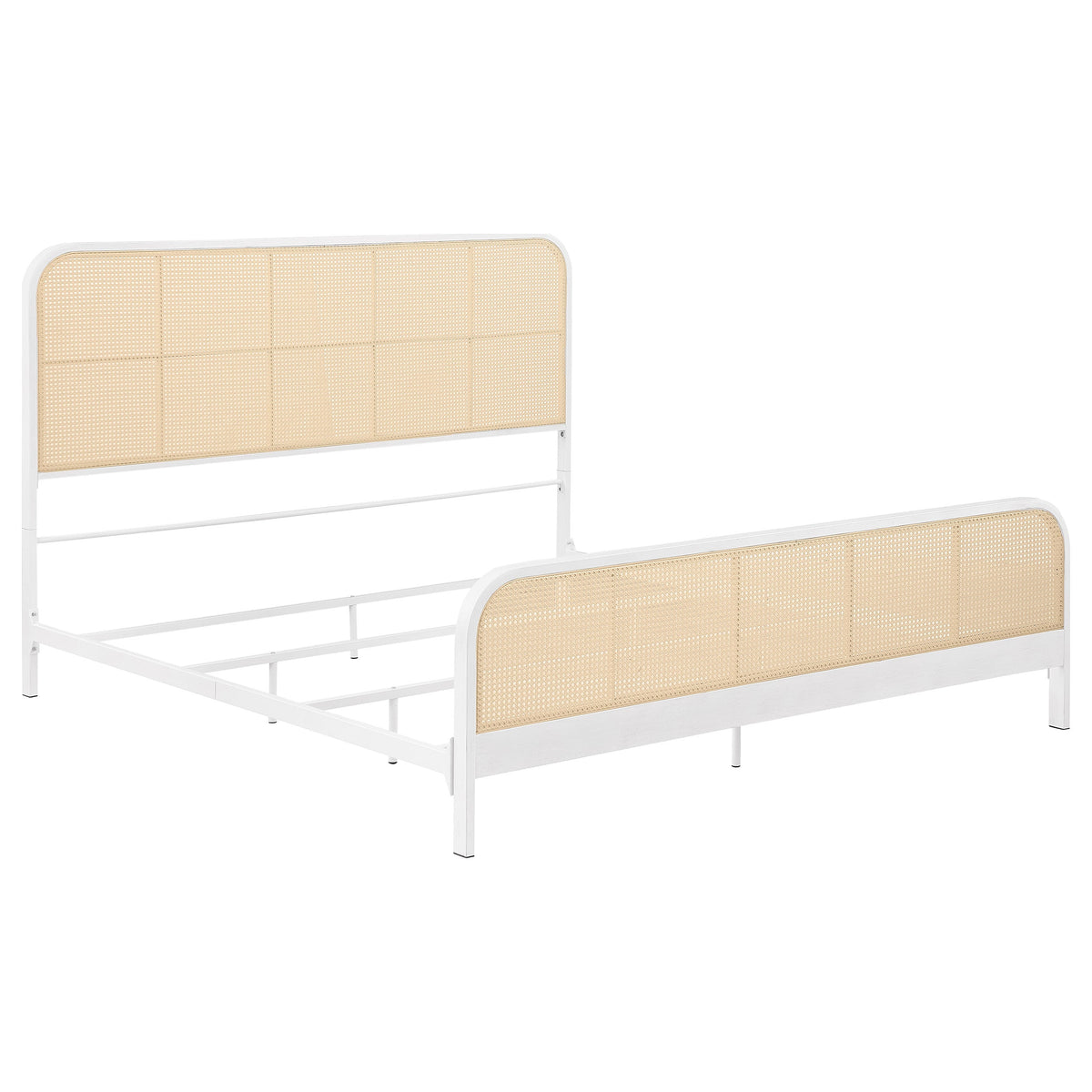Cama de metal con estructura de caña abierta Lanewood, color negro
