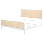Cama de metal con estructura de caña abierta Lanewood, color negro