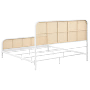 Cama de metal con estructura de caña abierta Lanewood, color negro