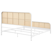 Cama de metal con estructura de caña abierta Lanewood, color negro