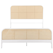 Cama de metal con estructura de caña abierta Lanewood, color negro