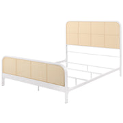 Cama de metal con estructura de caña abierta Lanewood, color negro