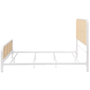 Cama de metal con estructura de caña abierta Lanewood, color negro