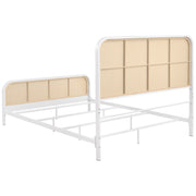 Cama de metal con estructura de caña abierta Lanewood, color negro