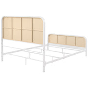 Cama de metal con estructura de caña abierta Lanewood, color negro
