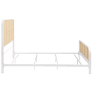 Cama de metal con estructura de caña abierta Lanewood, color negro