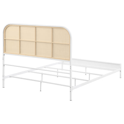 Cama de metal de ratán Amherst Radio Weave negra