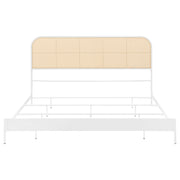Amherst Radio Weave Rattan Metal Eastern King Bed White