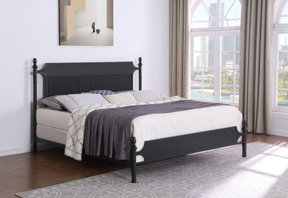 Cameron 51-inch Metal Panel Bed Black