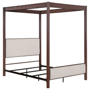 Cama con dosel de metal Zimmerlee de 89 pulgadas, color marrón óxido