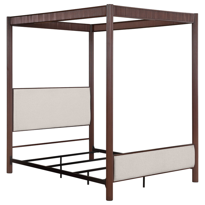 Cama con dosel de metal Zimmerlee de 89 pulgadas, color marrón óxido