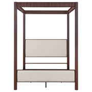 Cama con dosel de metal Zimmerlee de 89 pulgadas, color marrón óxido