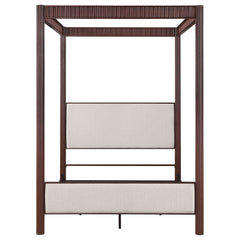 Cama con dosel de metal Zimmerlee de 89 pulgadas, color marrón óxido