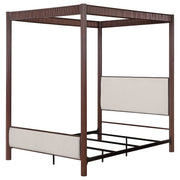 Cama con dosel de metal Zimmerlee de 89 pulgadas, color marrón óxido