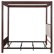 Cama con dosel de metal Zimmerlee de 89 pulgadas, color marrón óxido