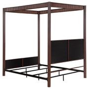 Cama con dosel de metal Zimmerlee de 89 pulgadas, color marrón óxido