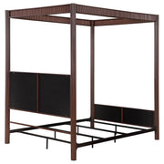 Cama con dosel de metal Zimmerlee de 89 pulgadas, color marrón óxido