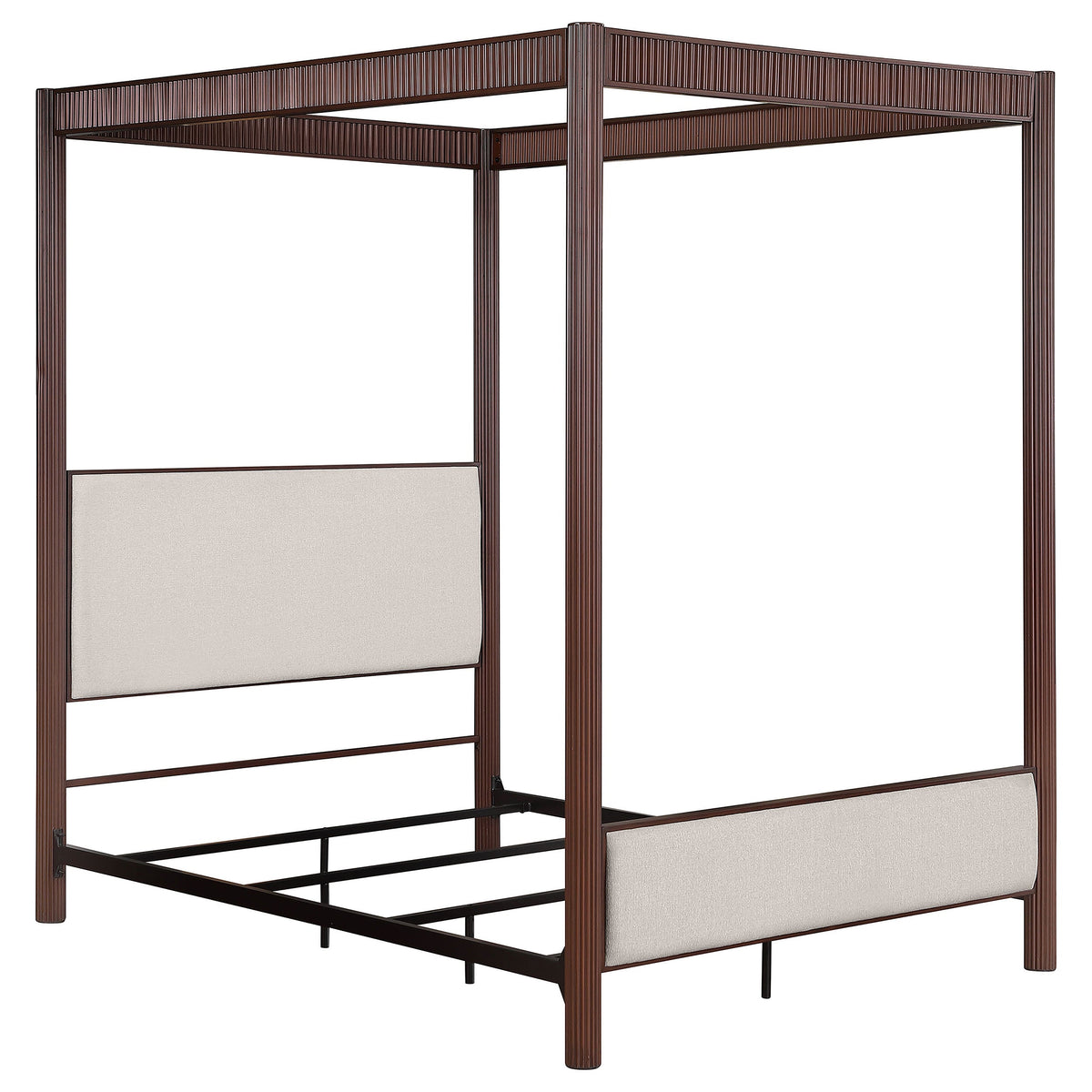 Cama con dosel de metal Zimmerlee de 89 pulgadas, color marrón óxido