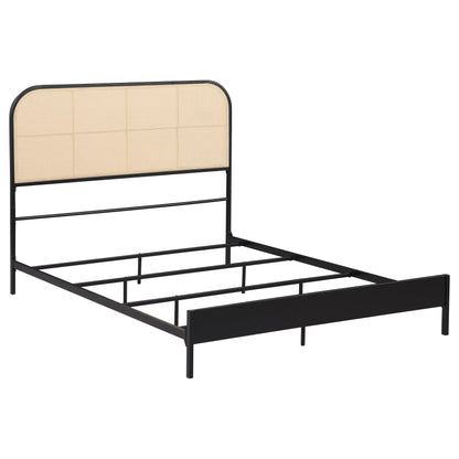Cama de metal de ratán Amherst Radio Weave negra