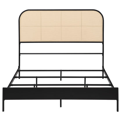 Cama de metal de ratán Amherst Radio Weave negra