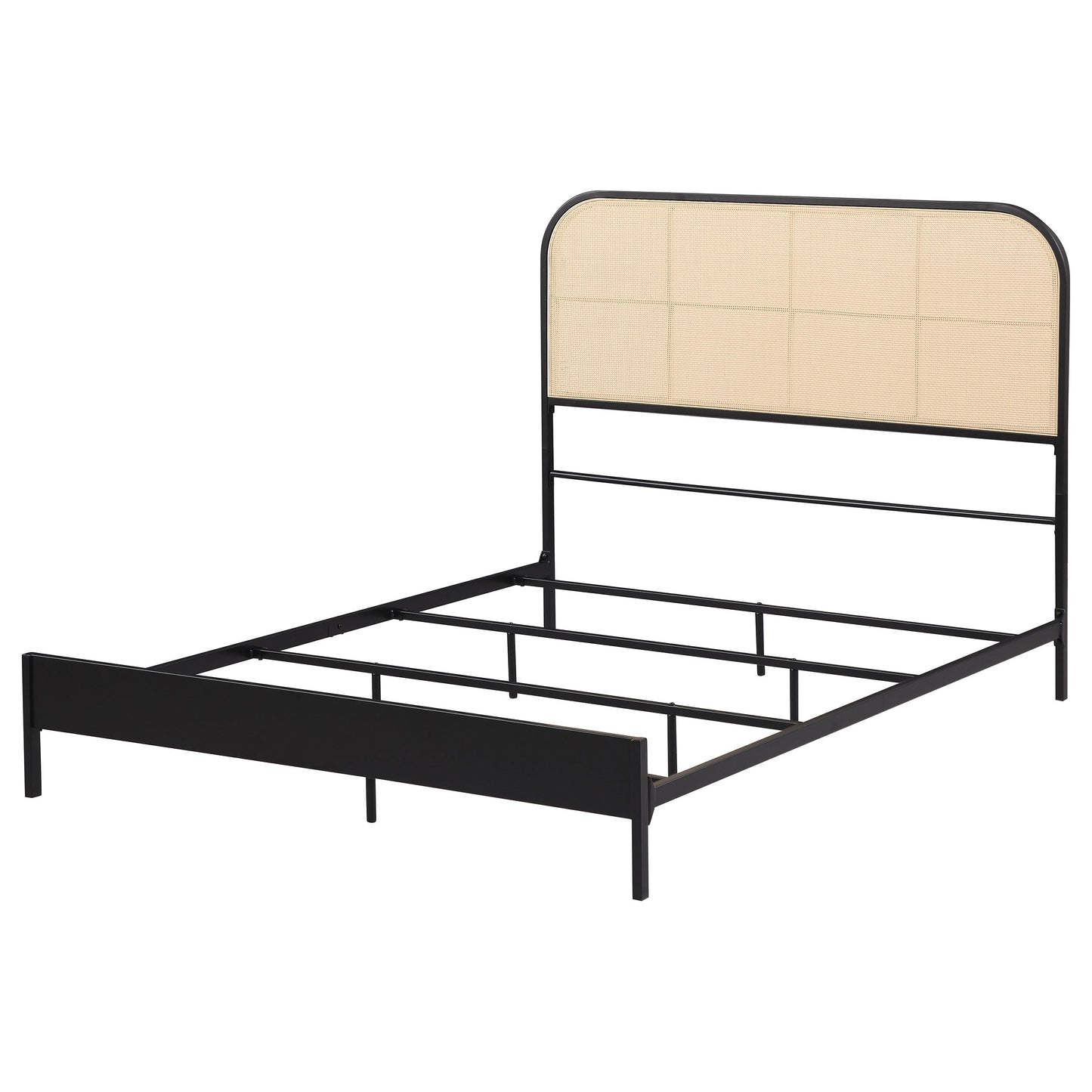 Cama de metal de ratán Amherst Radio Weave negra