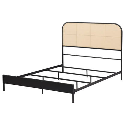 Cama de metal de ratán Amherst Radio Weave negra