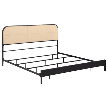 Cama de metal de ratán Amherst Radio Weave negra