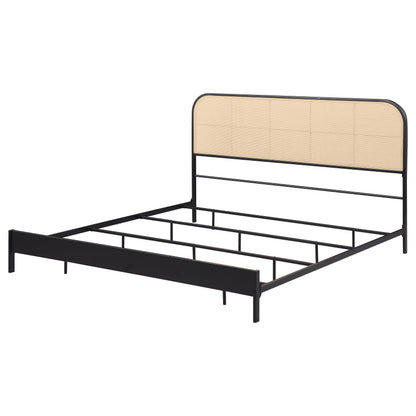 Cama de metal de ratán Amherst Radio Weave negra