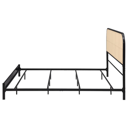 Cama de metal de ratán Amherst Radio Weave negra