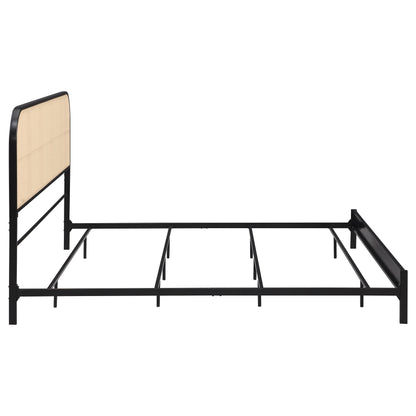 Cama de metal de ratán Amherst Radio Weave negra