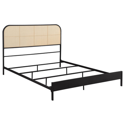Cama de metal de ratán Amherst Radio Weave negra