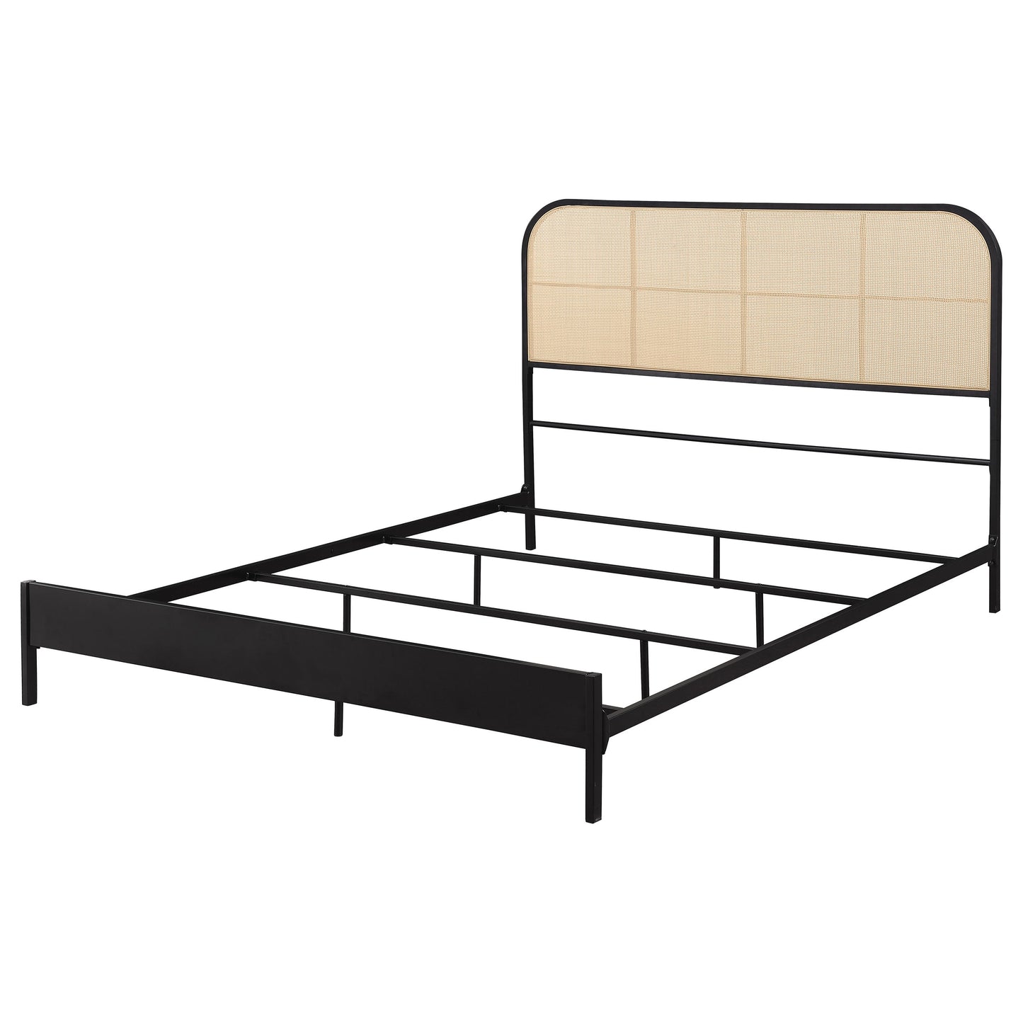 Cama de metal de ratán Amherst Radio Weave negra