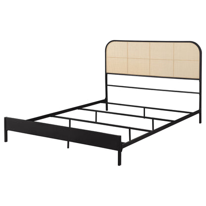 Cama de metal de ratán Amherst Radio Weave negra
