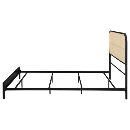 Cama de metal de ratán Amherst Radio Weave negra
