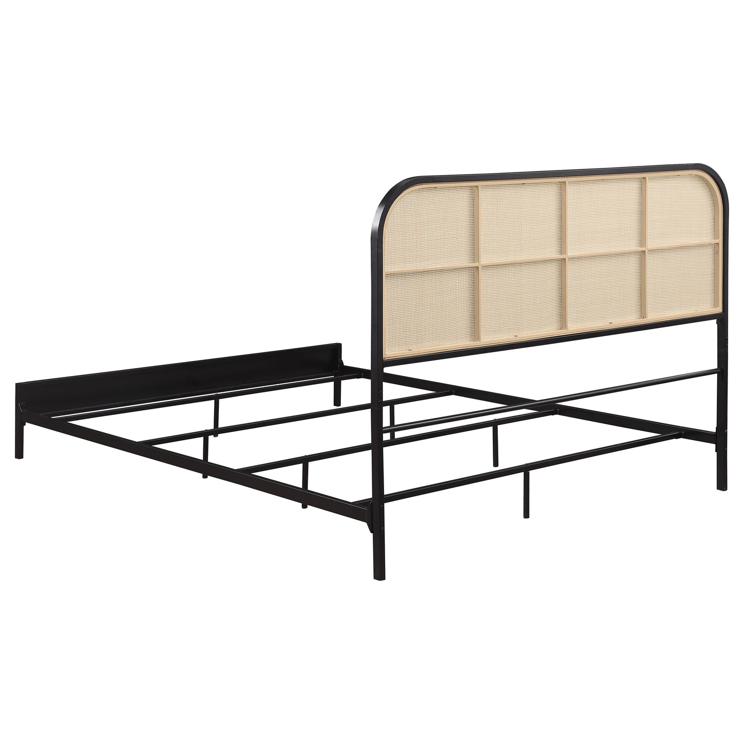 Cama de metal de ratán Amherst Radio Weave negra