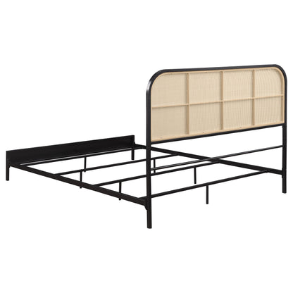 Cama de metal de ratán Amherst Radio Weave negra