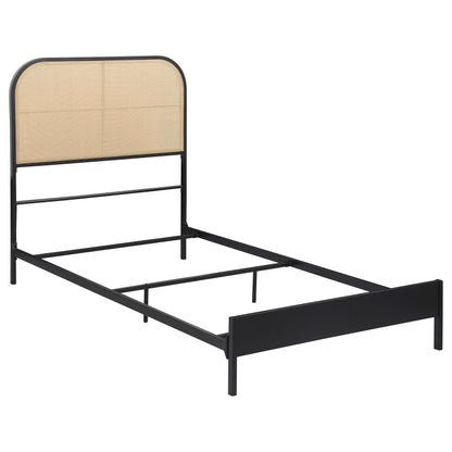 Cama de metal de ratán Amherst Radio Weave negra