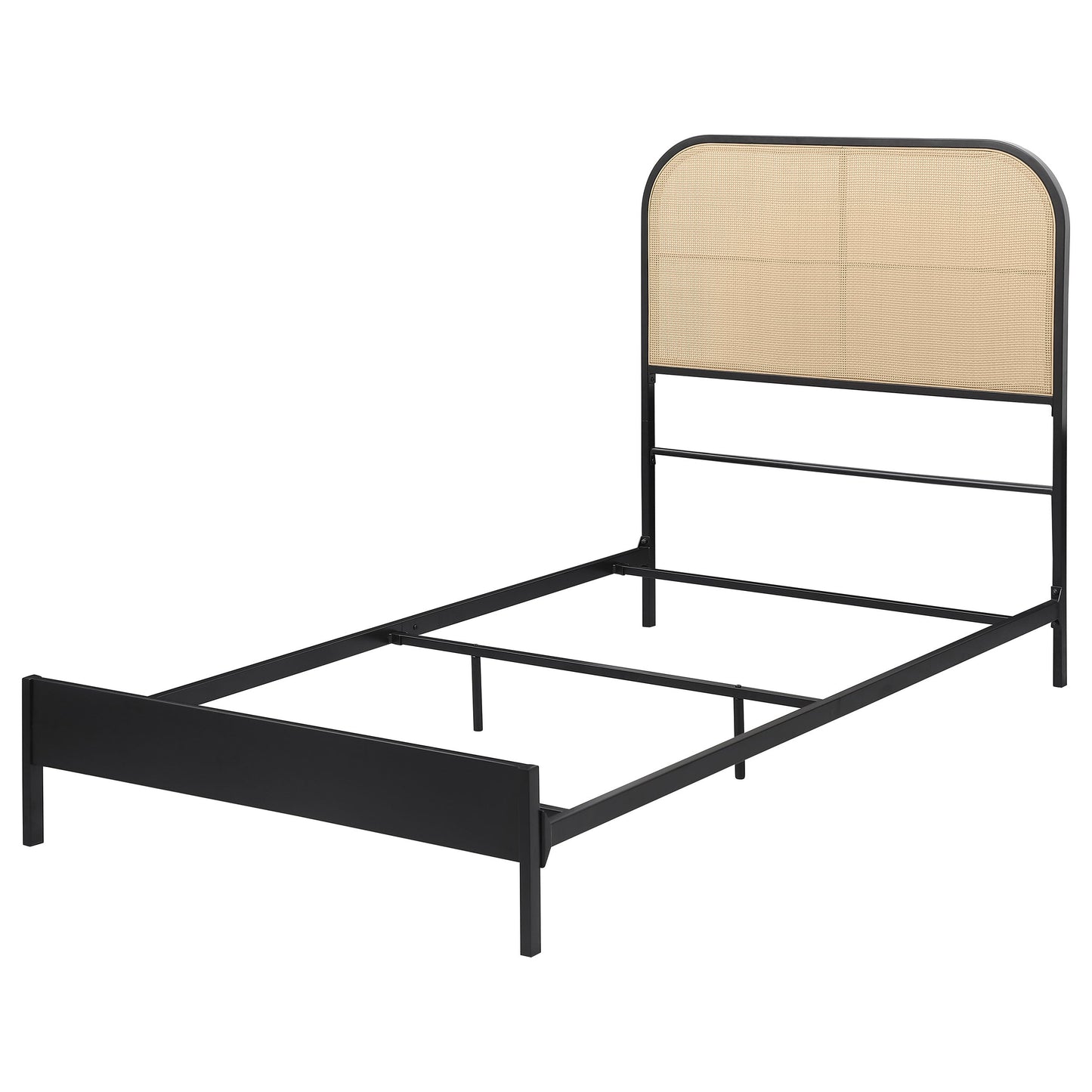 Cama de metal de ratán Amherst Radio Weave negra