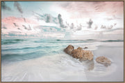 Blush Tide Gloss Canvas in Frame