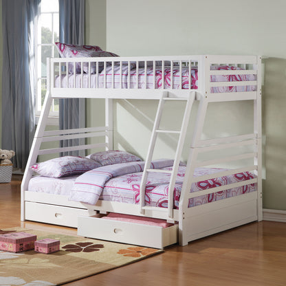 Jason Twin/Full Bunk Bed W/Storage - White