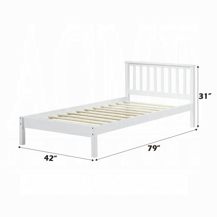 Cama individual de madera maciza para adolescentes Freya