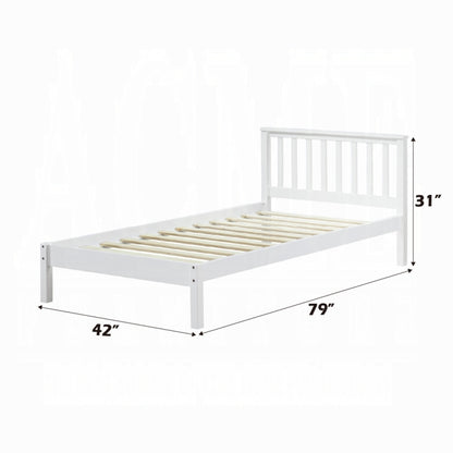 Cama individual de madera maciza para adolescentes Freya
