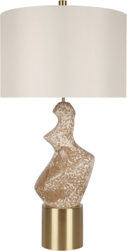 Sculptural Serenity Ceramic & Metal Table Lamp (Case Pack 2)